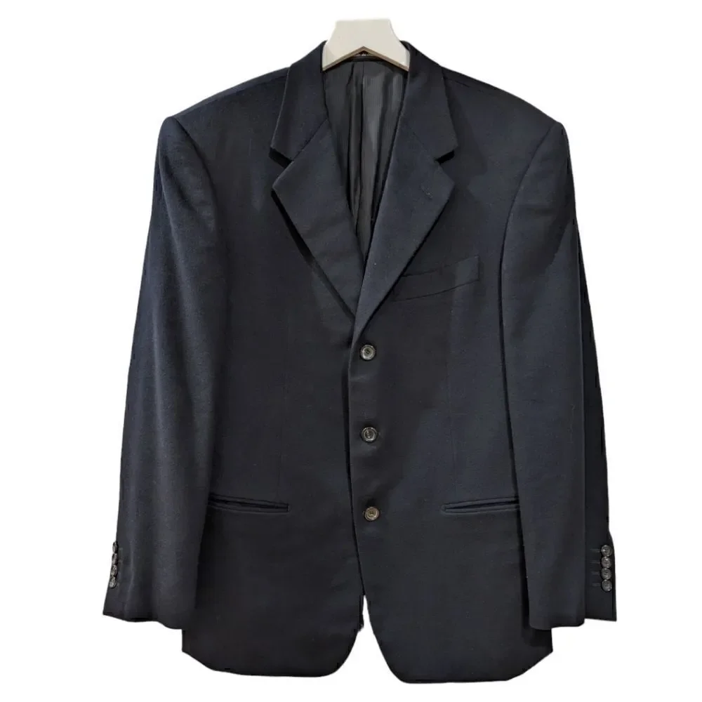 LIKE NEW PAL ZILERI Italy Mens 100% Cashmere Three Button Navy Blazer Size EU 50